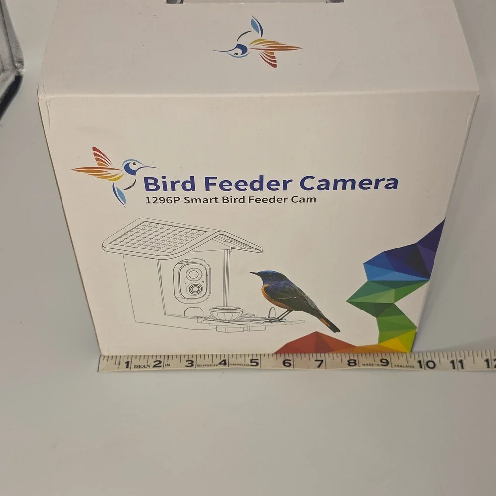Smart Bird Feeder Camera 1296P HD WiFi Solar Powered Bird House IP65 Waterproof